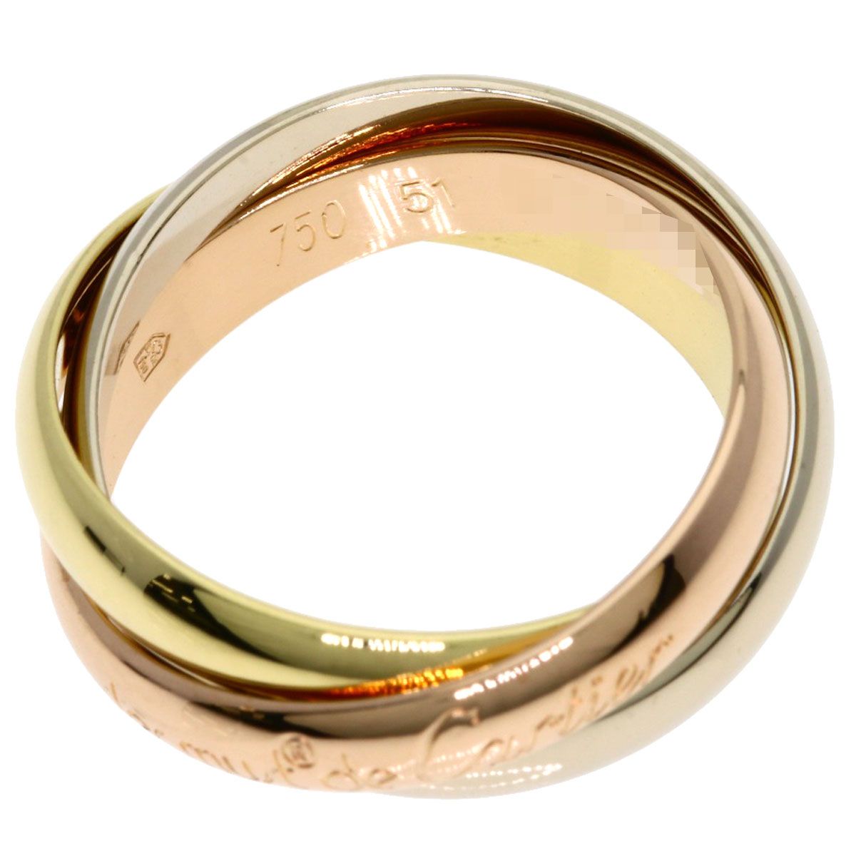 Cartier Trinity 51 Ring 18k Yellow Gold 18k Pink White — view 3
