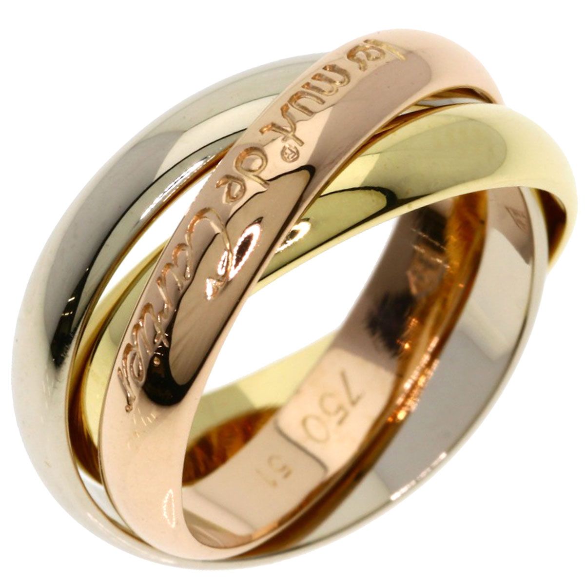 Cartier Trinity 51 Ring 18k Yellow Gold 18k Pink White — view 2