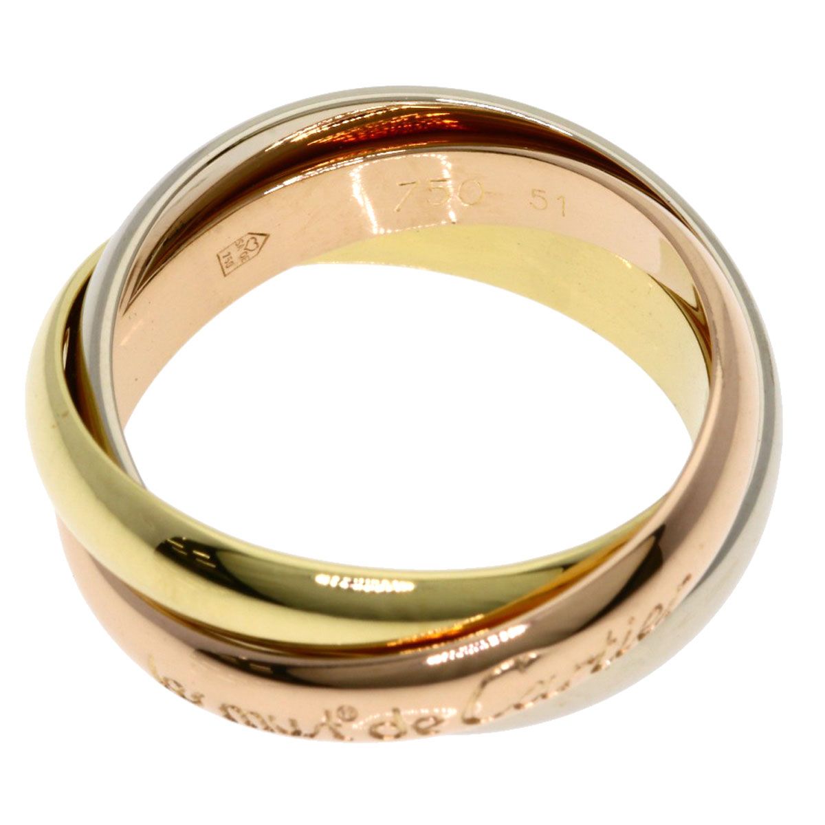 Cartier Trinity 51 Ring 18k Yellow Gold 18k Pink White — view 3