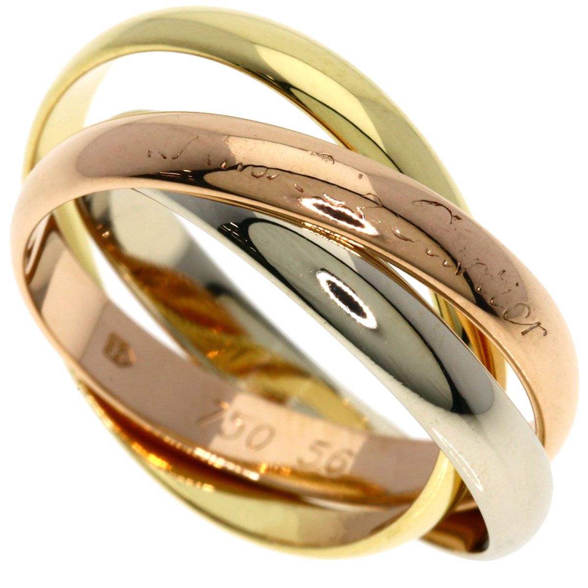 Cartier 56 Ring 18k Yellow Gold 18k Pink 18k White