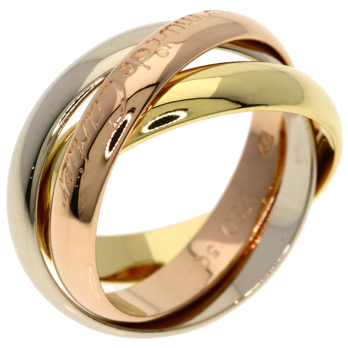 Cartier Trinity 50 Ring 18k Yellow Gold 18k Pink White — view 2