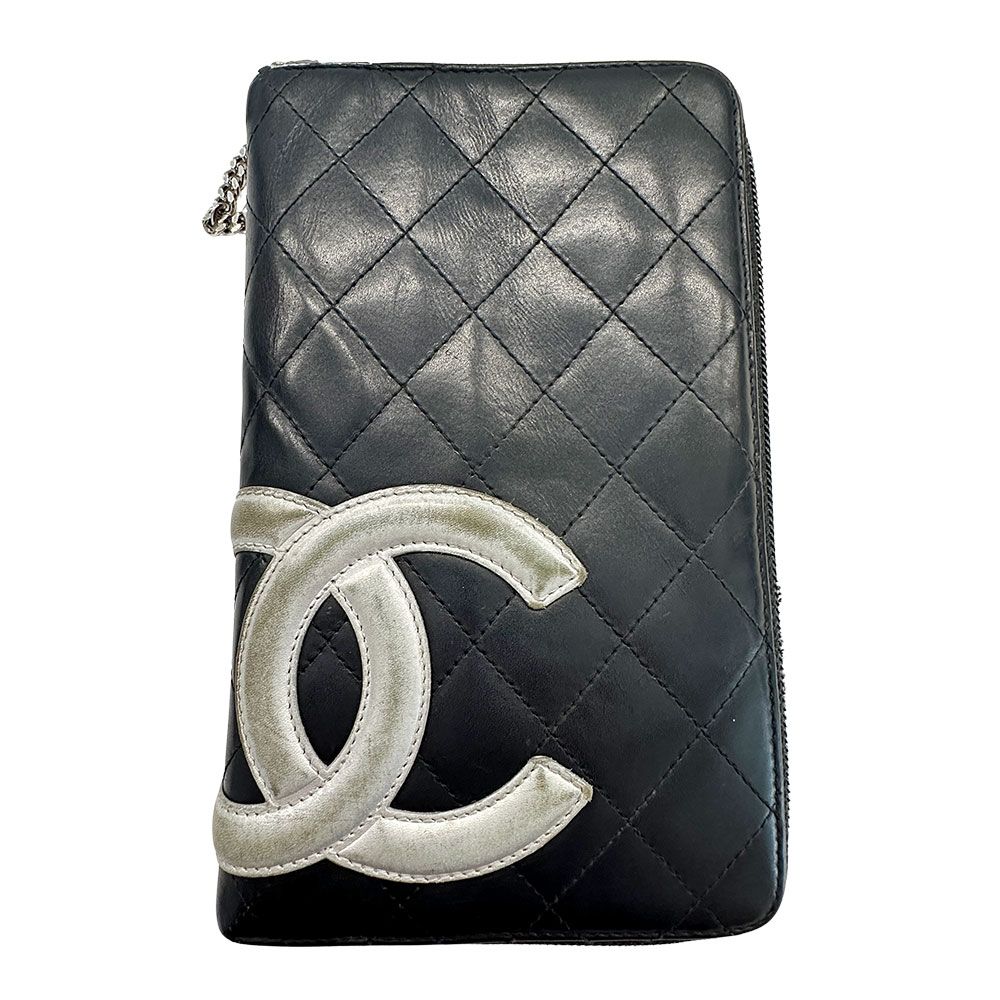 Chanel Wallet Lambskin Black Silver
