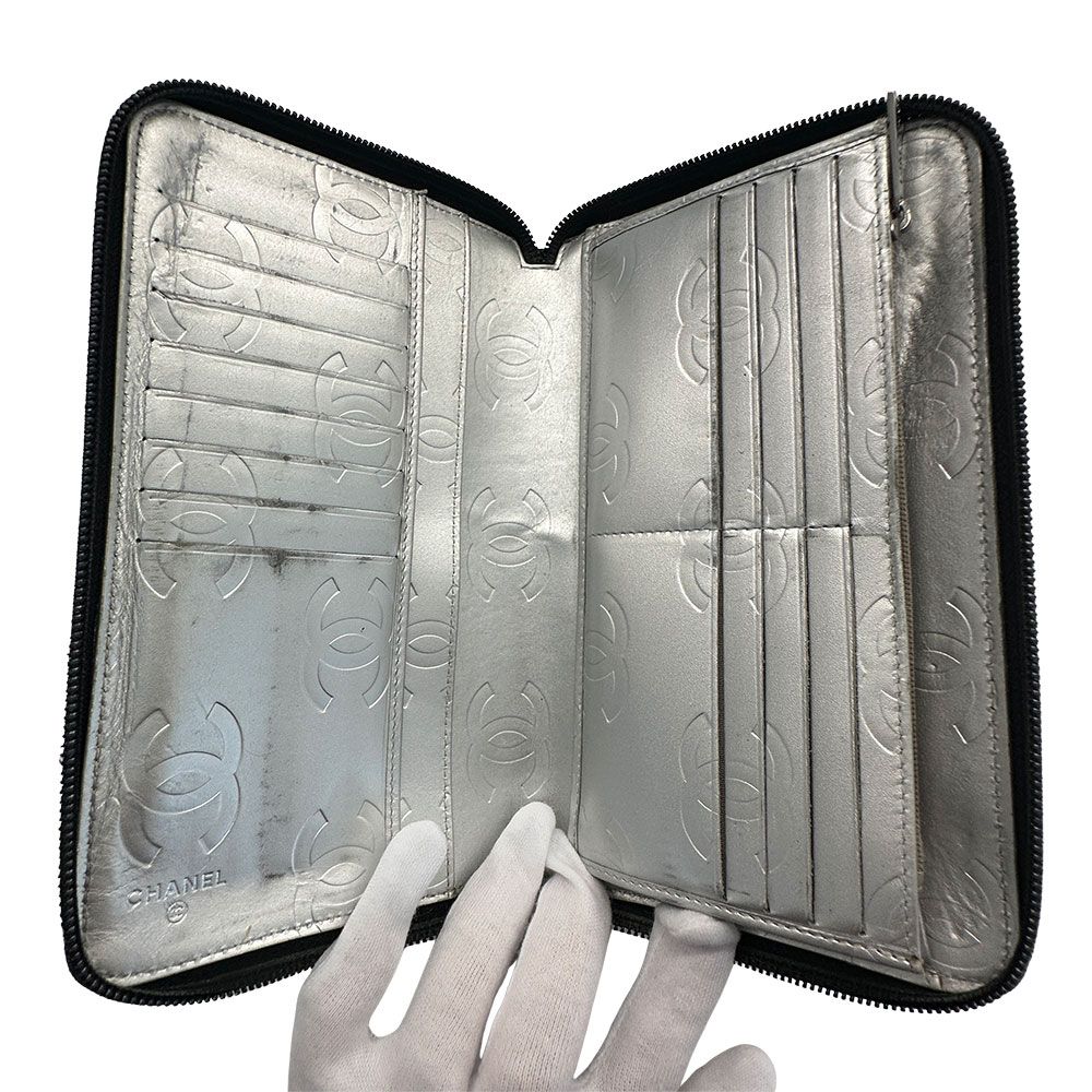 Chanel Wallet Lambskin Black Silver — view 9