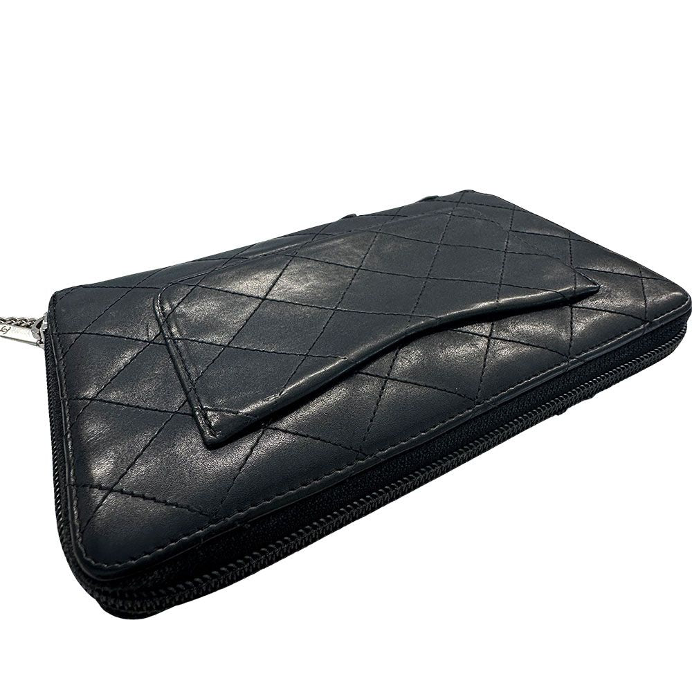 Chanel Wallet Lambskin Black Silver — view 8