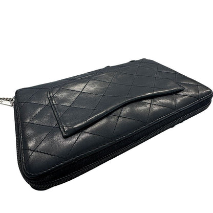 Chanel Wallet Lambskin Black Silver — view 8