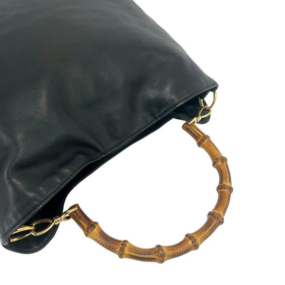 Gucci Vintage Bamb Leather 2-Way Shoulder Bag Black — view 4