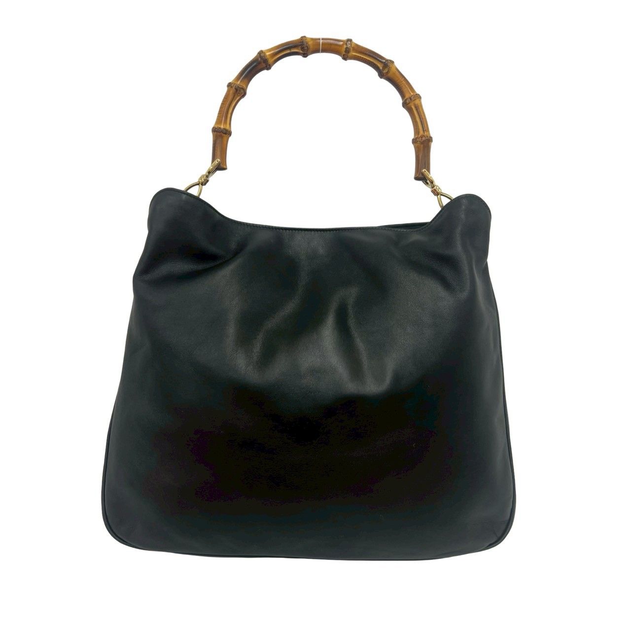 Gucci Vintage Bamb Leather 2-Way Shoulder Bag Black — view 3