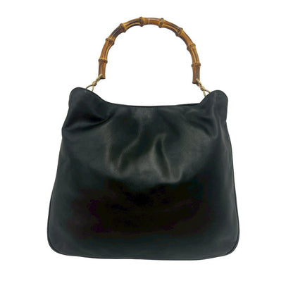 Gucci Vintage Bamb Leather 2-Way Shoulder Bag Black — view 3