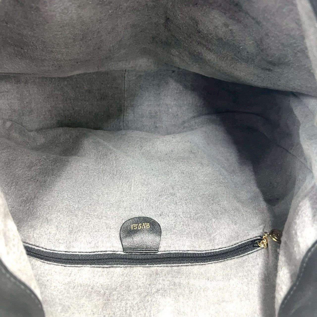 Gucci Vintage Bamb Leather 2-Way Shoulder Bag Black — view 9