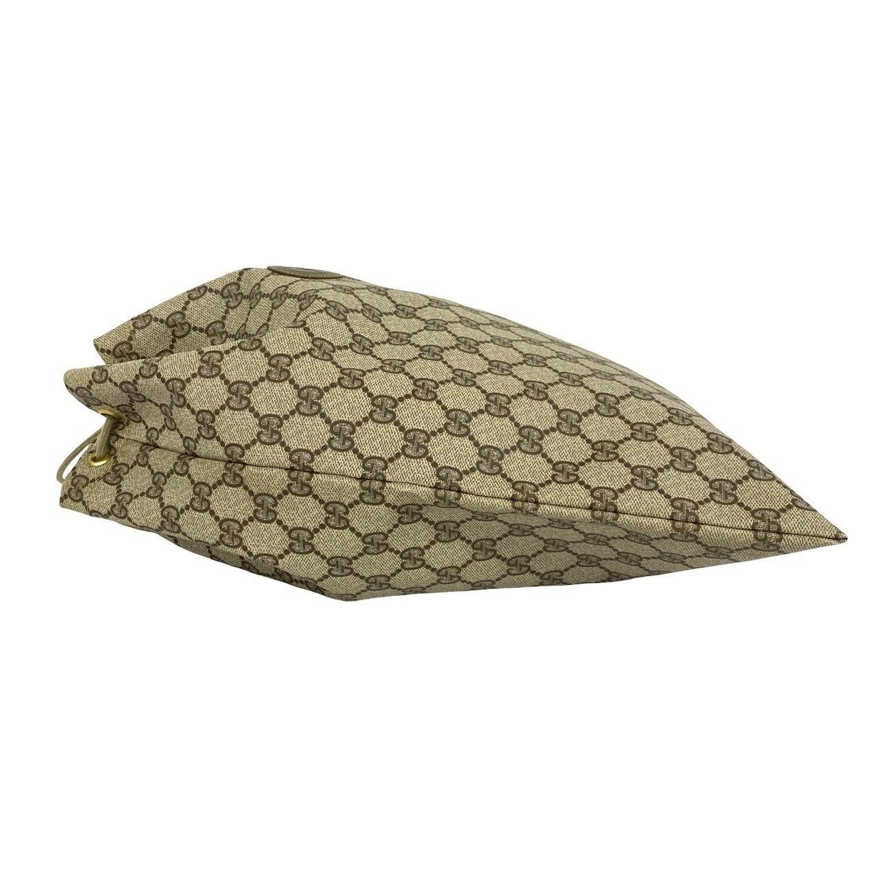 Gucci Vintage GG Logo Leather Shoulder Bag Drawstring Brown — view 7