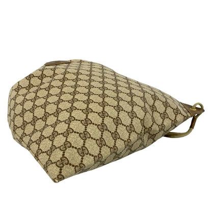 Gucci Vintage GG Logo Leather Shoulder Bag Drawstring Brown — view 5
