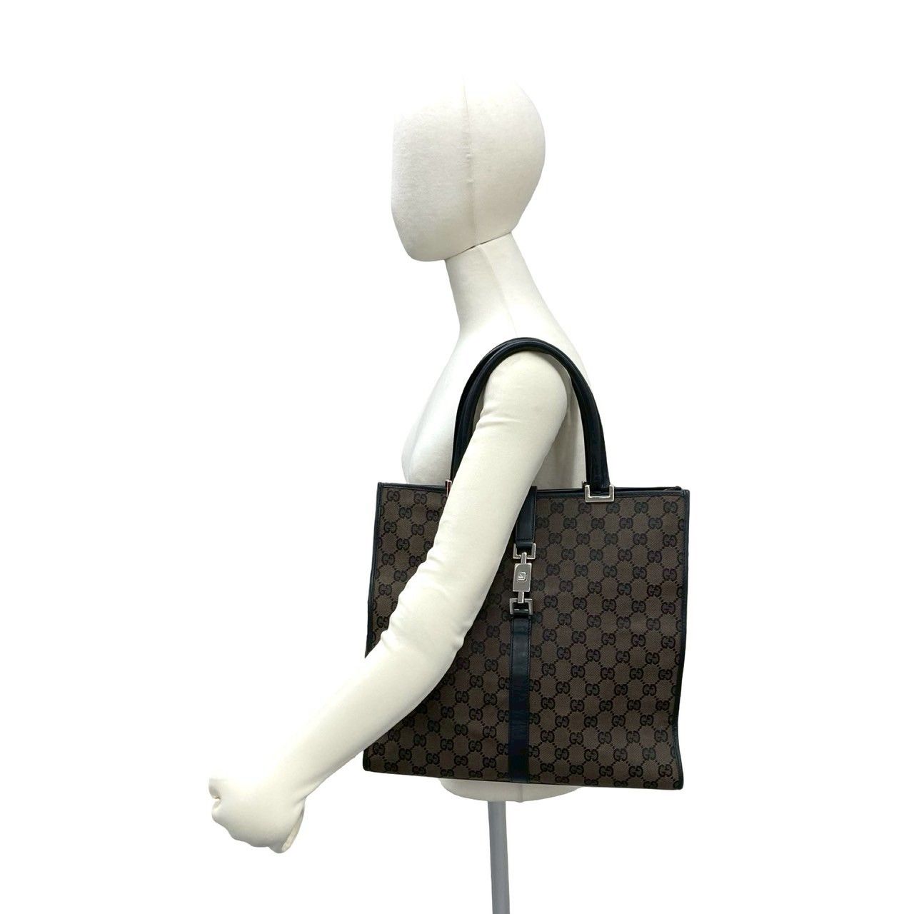 Gucci Jackie GG Pattern Leather Business Boston Bag Brown — view 2