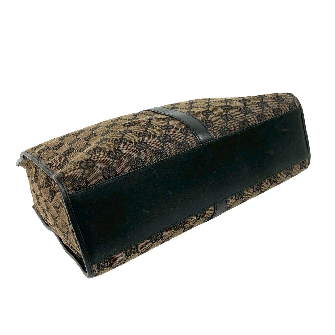 Gucci Jackie GG Pattern Leather Business Boston Bag Brown — view 7
