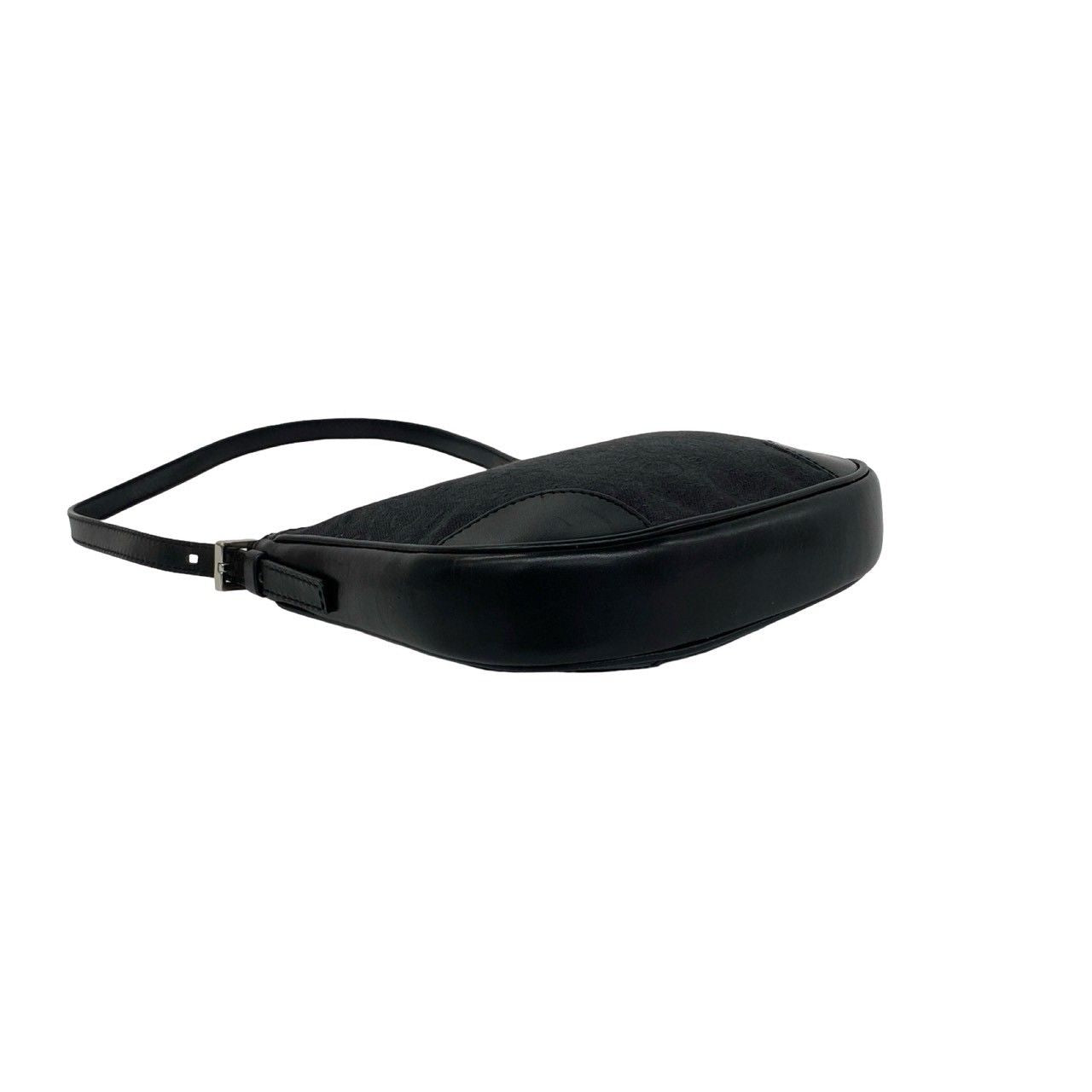 Celine Vintage Macadam Pattern Leather Mini Shoulder Bag Black — view 7