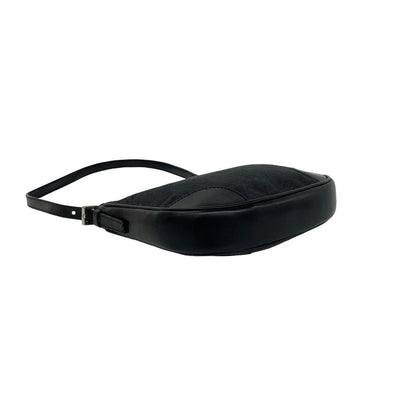 Celine Vintage Macadam Pattern Leather Mini Shoulder Bag Black — view 7
