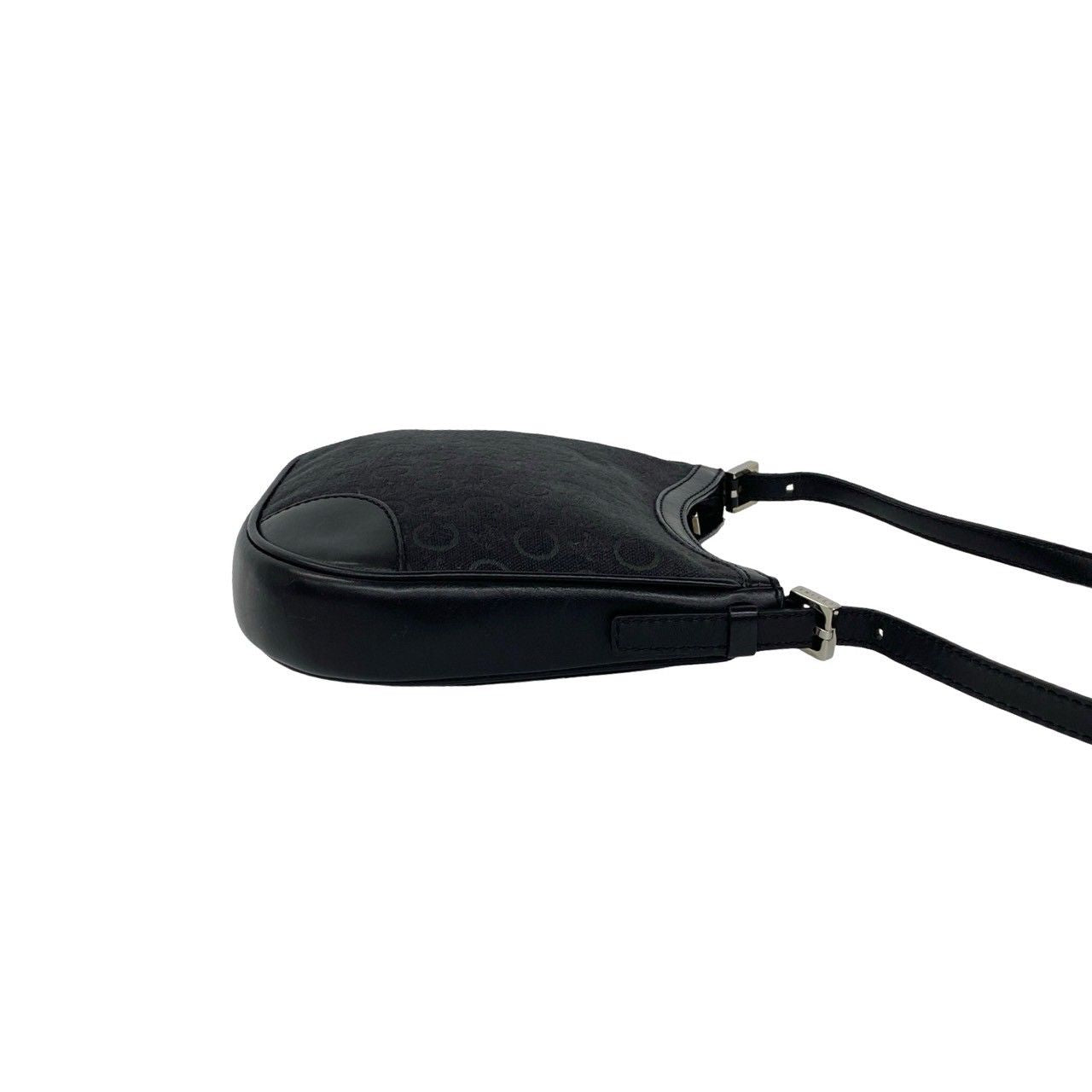 Celine Vintage Macadam Pattern Leather Mini Shoulder Bag Black — view 6