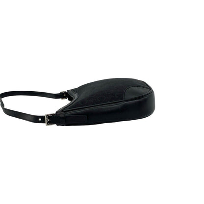 Celine Vintage Macadam Pattern Leather Mini Shoulder Bag Black — view 5