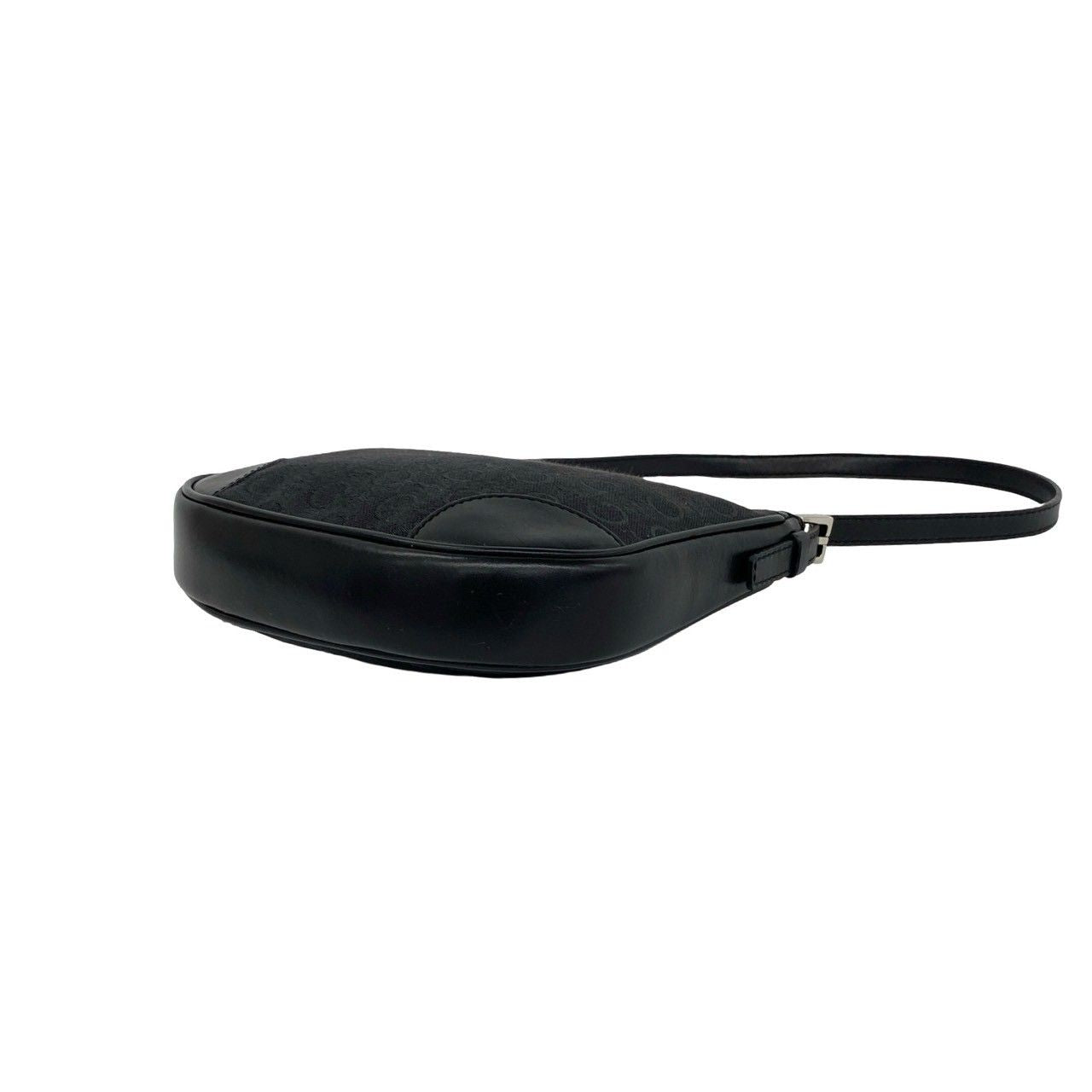 Celine Vintage Macadam Pattern Leather Mini Shoulder Bag Black — view 8