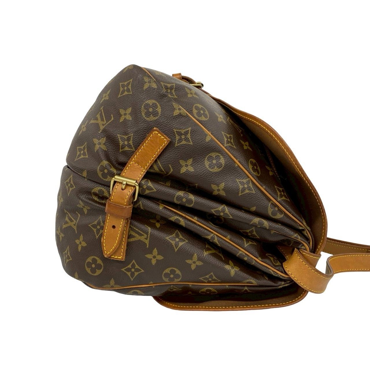 Louis Vuitton Vintage Saumur 35 Monogram Leather Shoulder Bag Brown — view 6