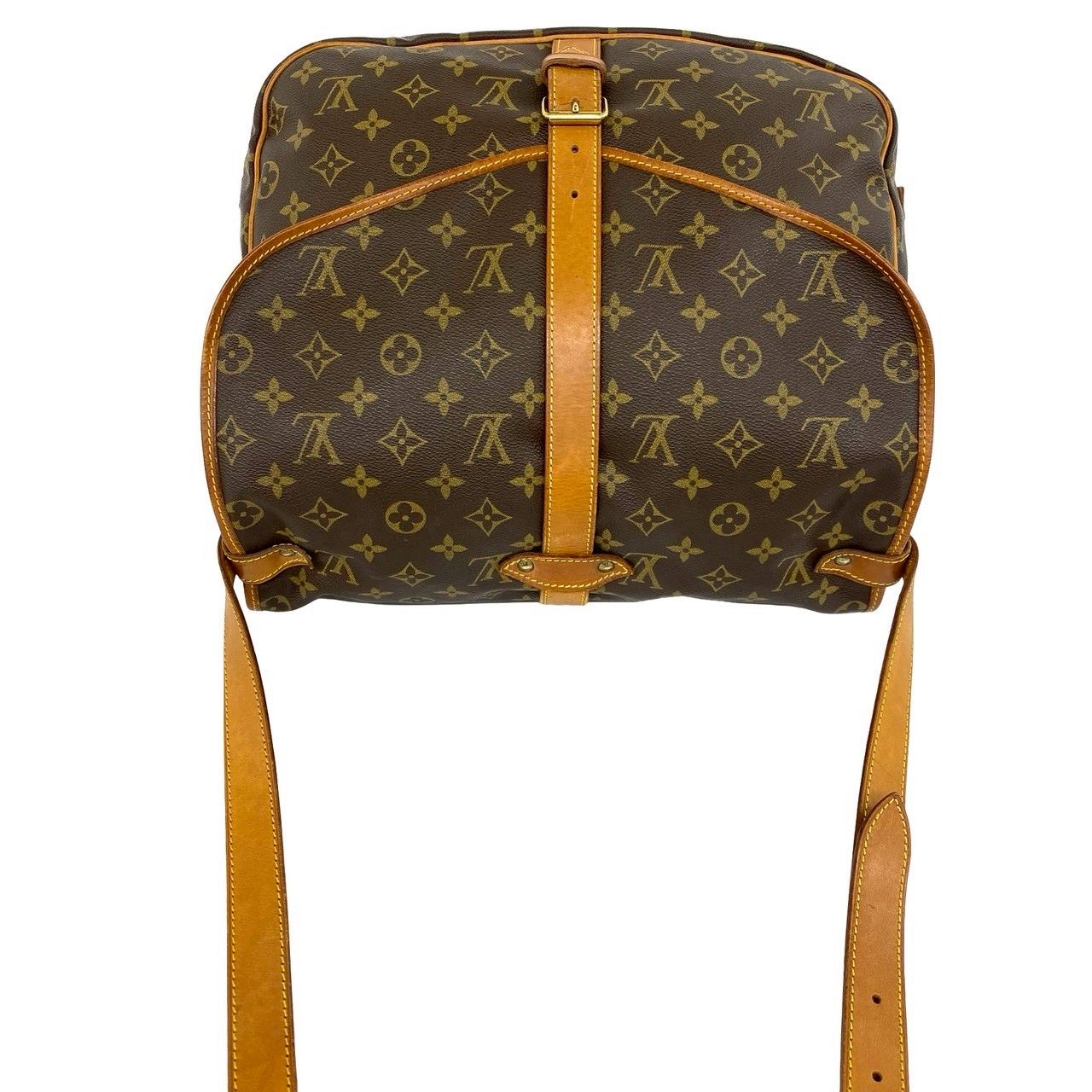 Louis Vuitton Vintage Saumur 35 Monogram Leather Shoulder Bag Brown — view 4