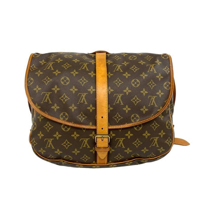 Louis Vuitton Vintage Saumur 35 Monogram Leather Shoulder Bag Brown — view 3