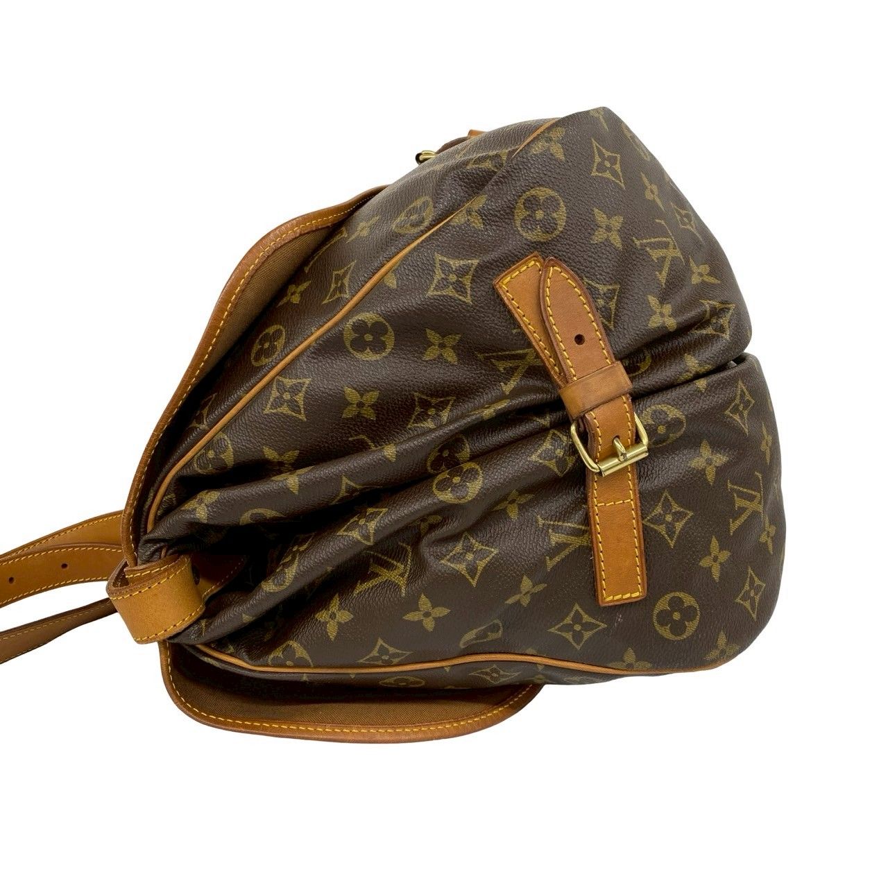 Louis Vuitton Vintage Saumur 35 Monogram Leather Shoulder Bag Brown — view 5