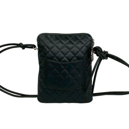 Chanel Vintage Cambon Line CC Logo Leather Mini Shoulder Bag Black — view 3