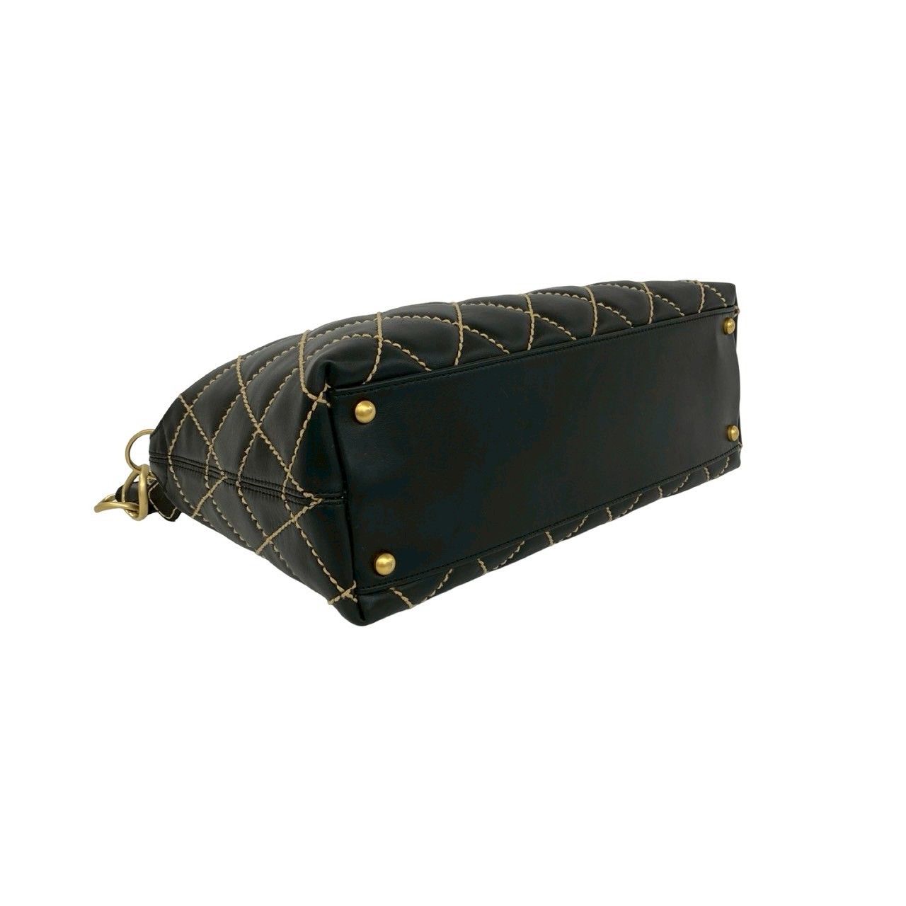 Chanel And Vintage Wild Stitch CC Logo Leather Handbag Black — view 7