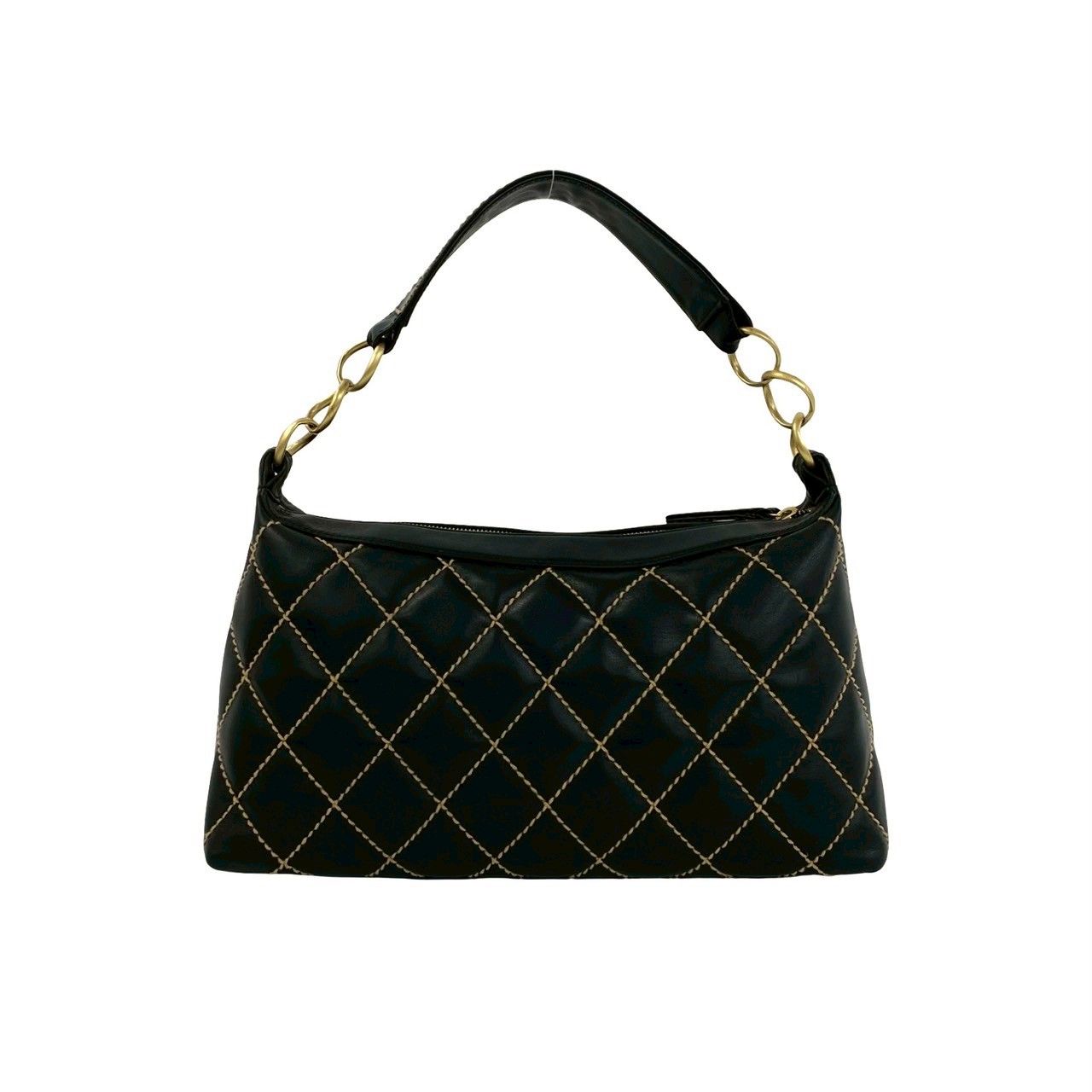 Chanel And Vintage Wild Stitch CC Logo Leather Handbag Black — view 3