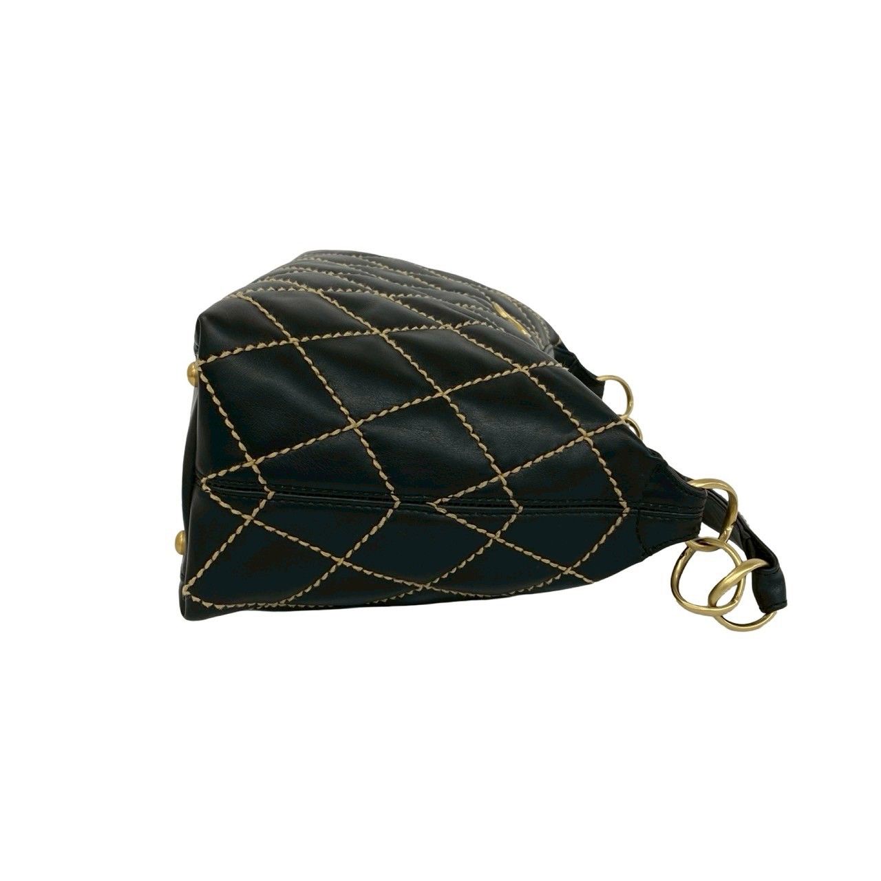 Chanel And Vintage Wild Stitch CC Logo Leather Handbag Black — view 6