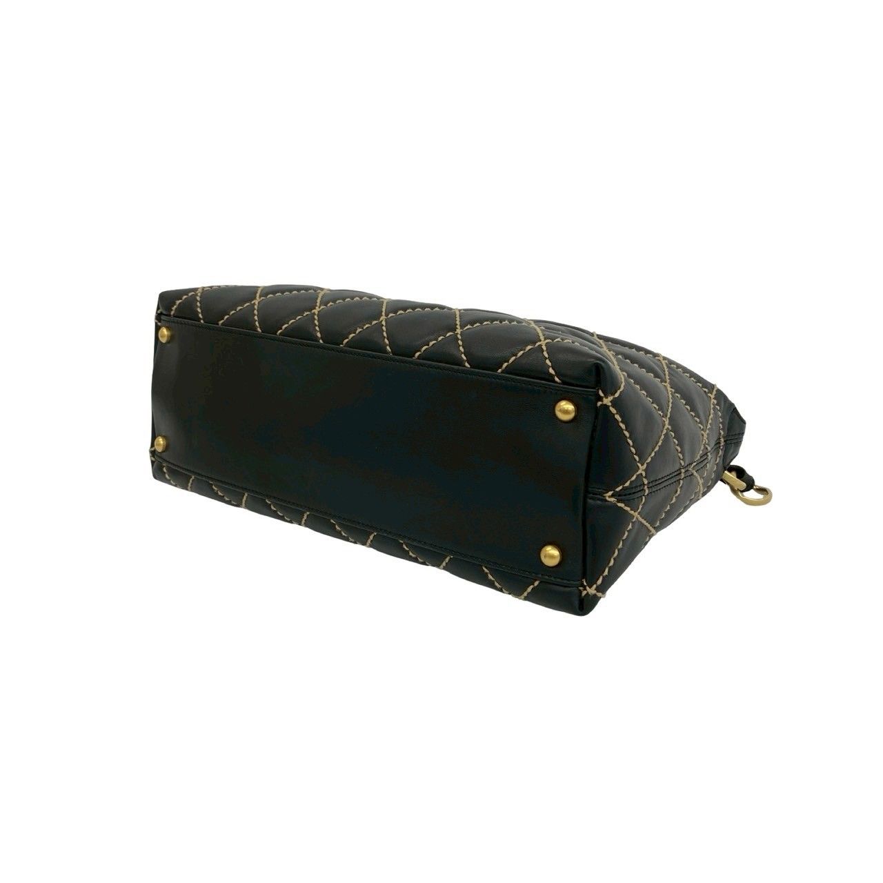 Chanel And Vintage Wild Stitch CC Logo Leather Handbag Black — view 8