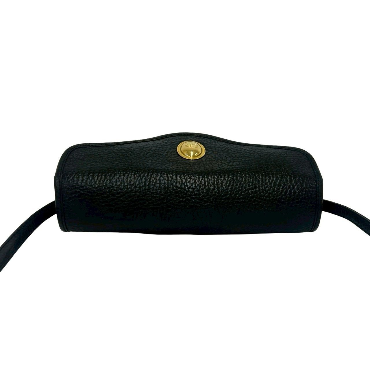 Dior Vintage CD Logo Leather Shoulder Bag Pochette Black — view 4