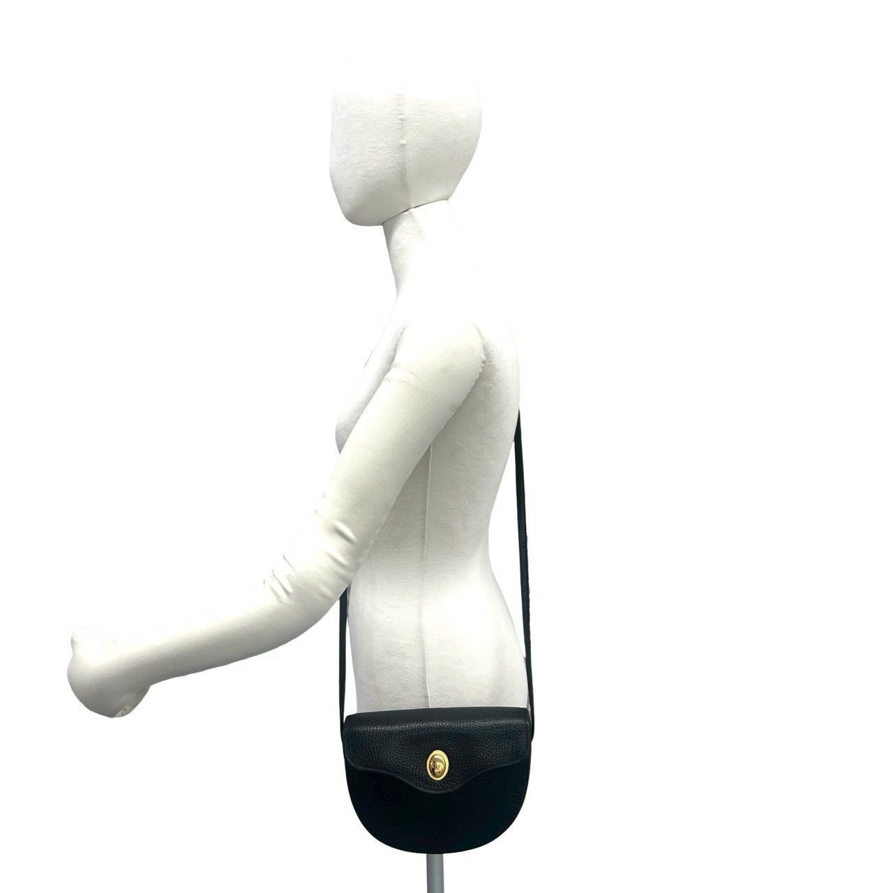 Dior Vintage CD Logo Leather Shoulder Bag Pochette Black — view 2