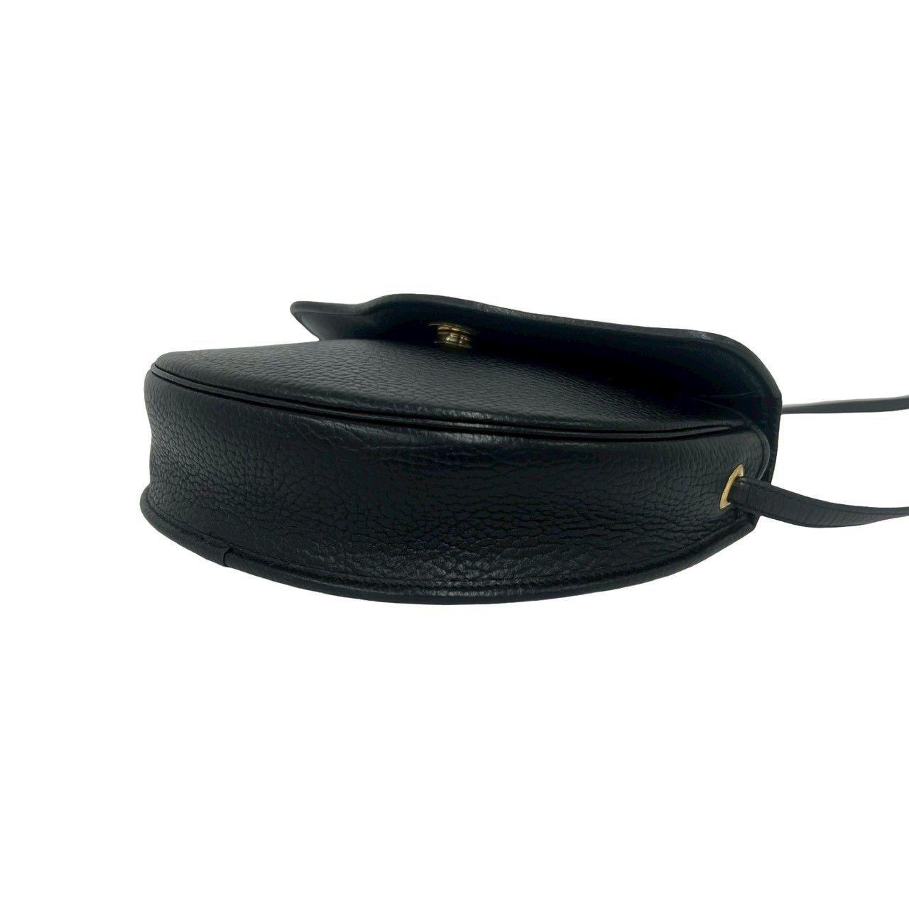 Dior Vintage CD Logo Leather Shoulder Bag Pochette Black — view 8