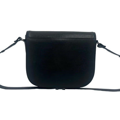 Saint Laurent Yves Vintage YSL Logo Leather Shoulder Bag Pochette Black — view 3