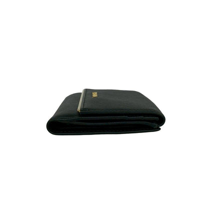 Prada Logo Saffiano Leather Bifold Wallet Mini Card Case Black — view 5