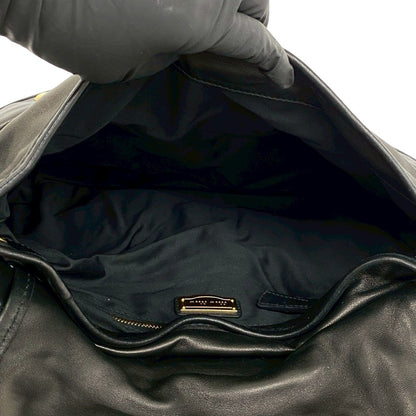Miu Miu Matelasse Lambskin Leather 2-Way Tote Shoulder Bag Black — view 9