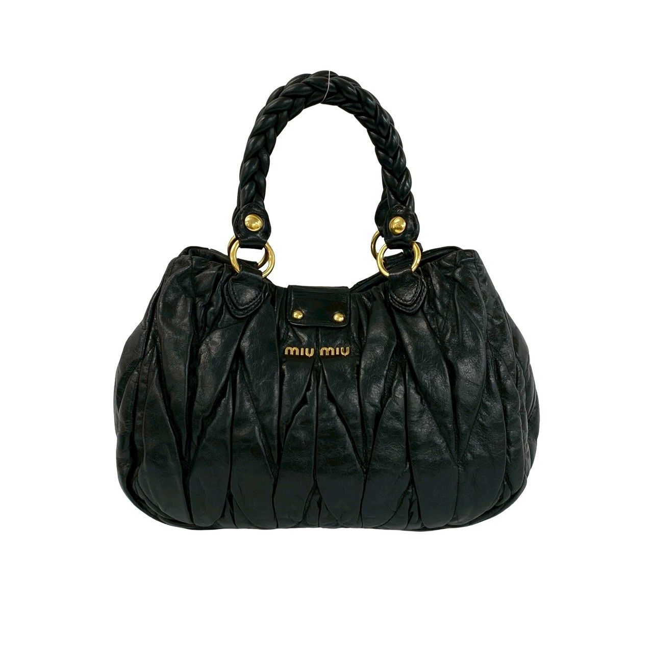 Miu Miu Matelasse Leather 2-Way Shoulder Bag Tote Black — view 3