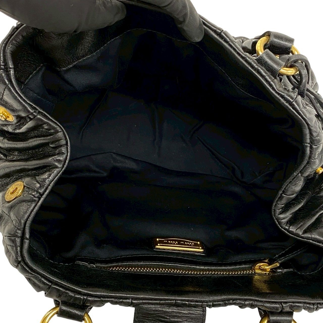 Miu Miu Matelasse Leather 2-Way Shoulder Bag Tote Black — view 9