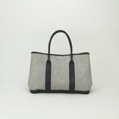 Hermes Garden Party PM 36 Tote Buffalo Noir Black Silver Handbag