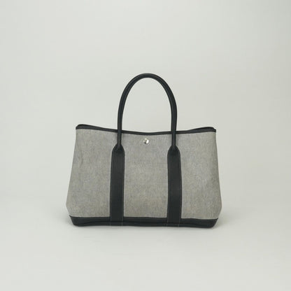 Hermes Garden Party PM 36 Tote Buffalo Noir Black Silver Handbag — view 3