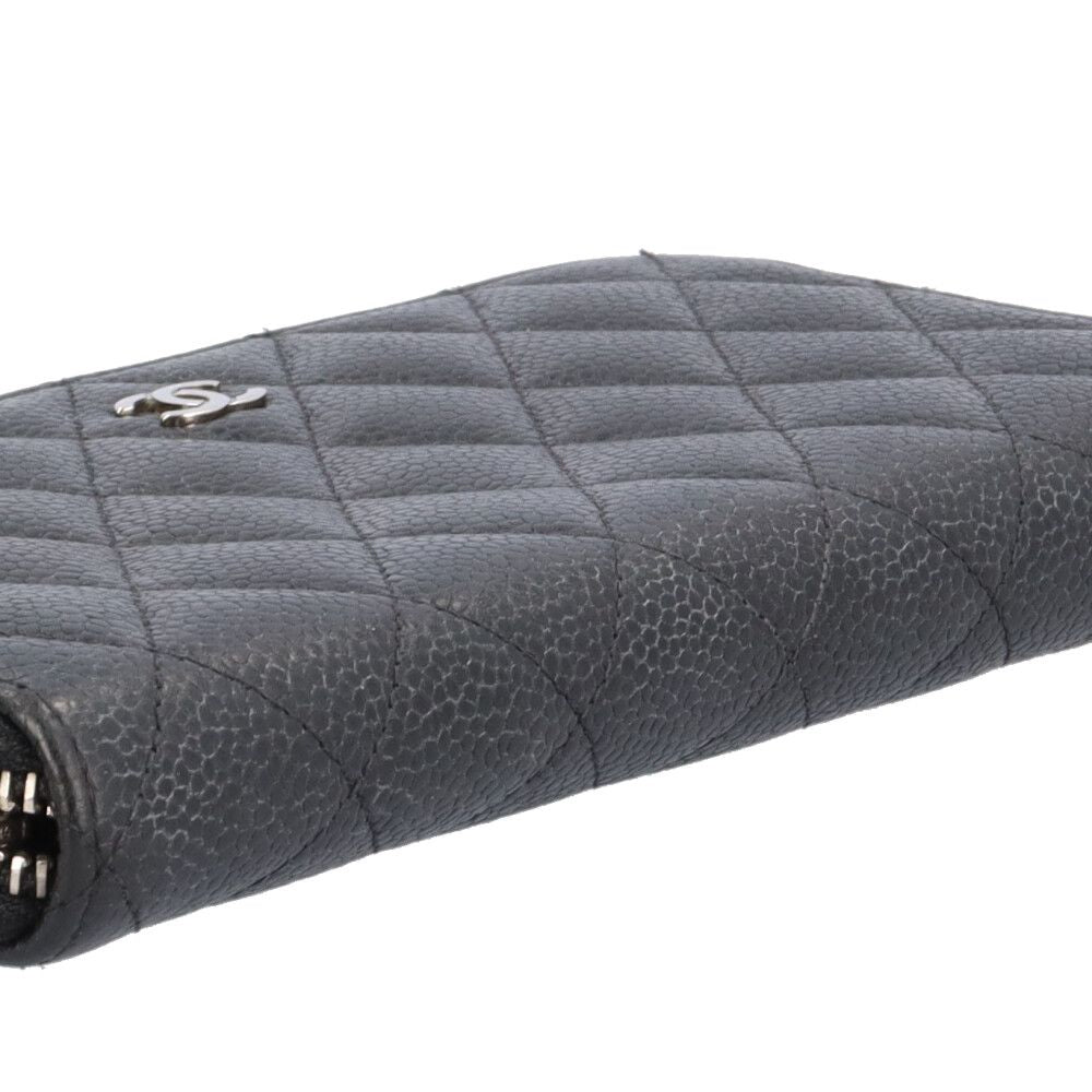 Chanel Classic Long Zip Wallet Quilted Caviar Leather — view 9