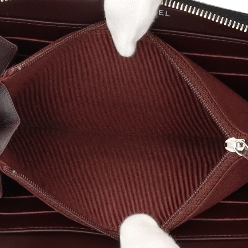 Chanel Classic Long Zip Wallet Quilted Caviar Leather — view 6
