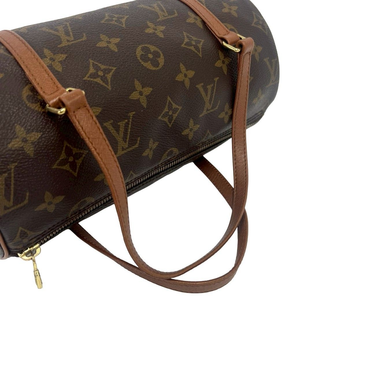 Louis Vuitton Vintage Papillon 26 Monogram Leather Boston Bag Brown — view 4