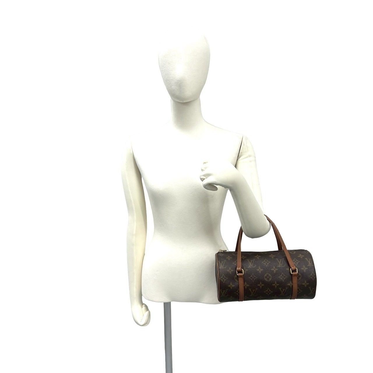 Louis Vuitton Vintage Papillon 26 Monogram Leather Boston Bag Brown — view 2