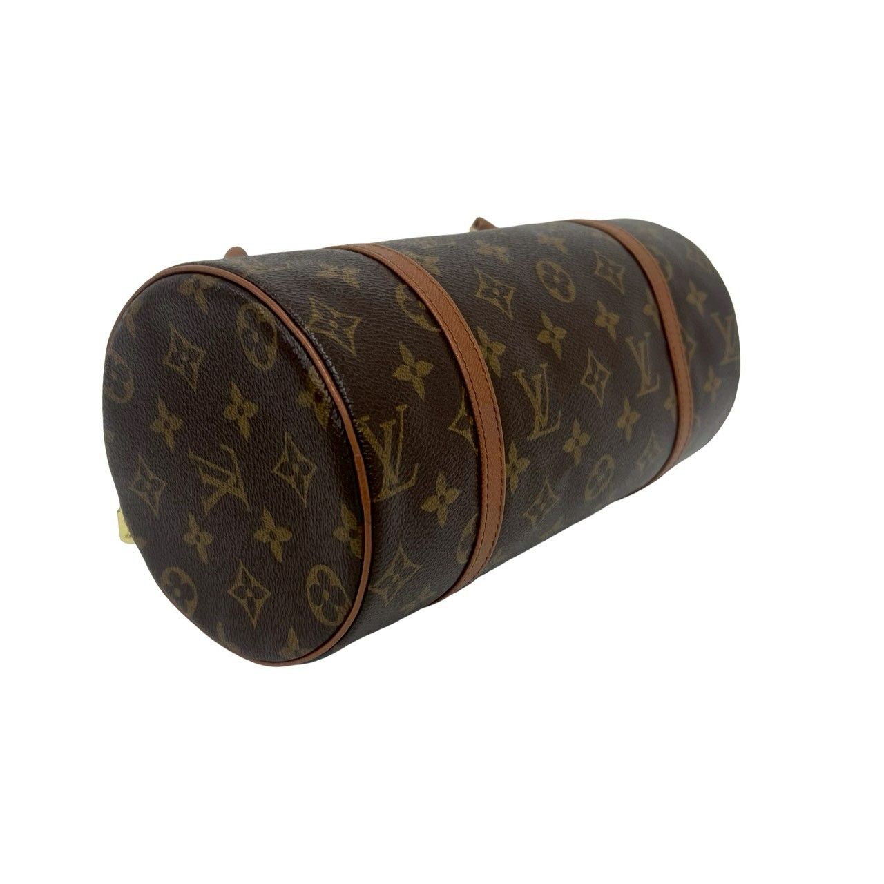 Louis Vuitton Vintage Papillon 26 Monogram Leather Boston Bag Brown — view 7
