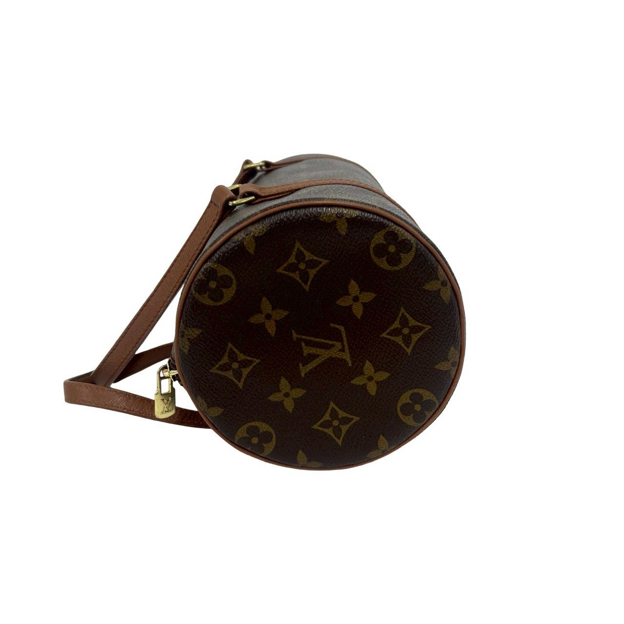 Louis Vuitton Vintage Papillon 26 Monogram Leather Boston Bag Brown — view 5