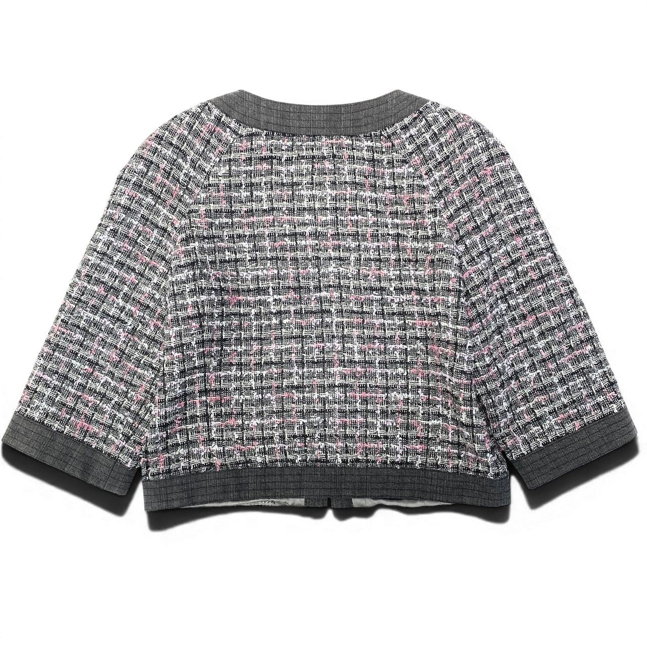 Chanel Zip Up Tweed Jacket Collarless 38 Multicolor — view 3