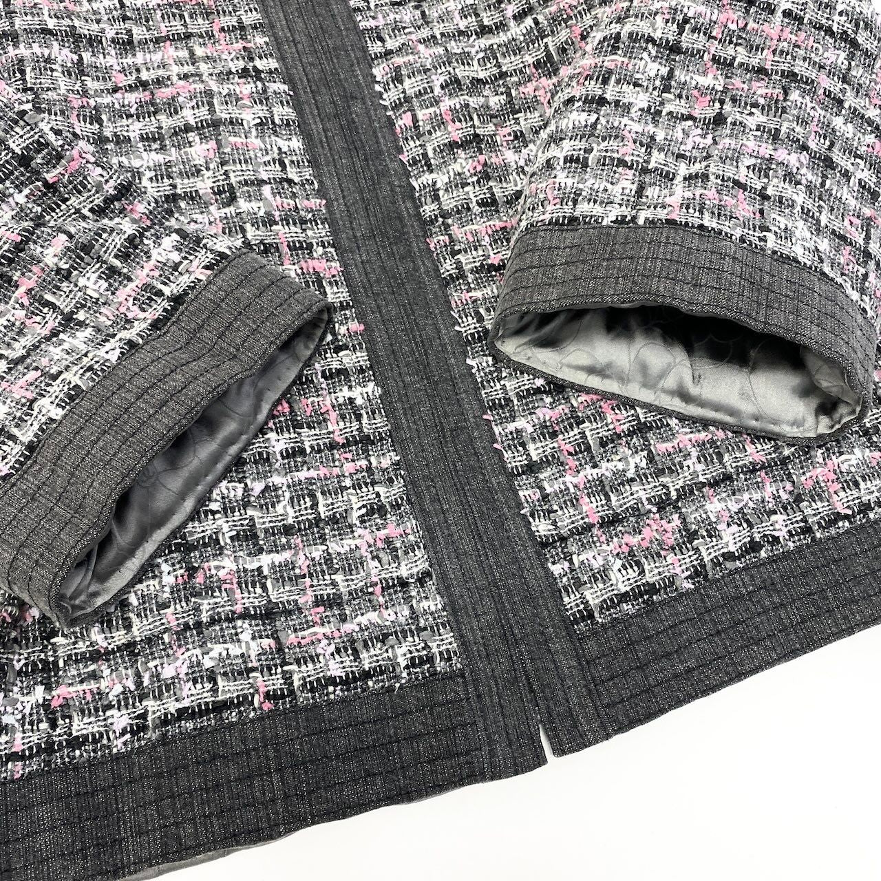 Chanel Zip Up Tweed Jacket Collarless 38 Multicolor — view 6