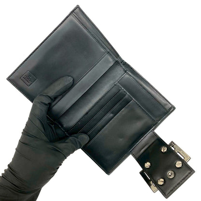 Fendi Zucca FF Pattern Logo Canvas Leather Bifold Wallet Mini Dark Brown Black — view 7